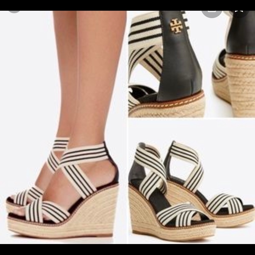 ToryBurch Frieda Striped Espadrille Wedge 🤩🤩